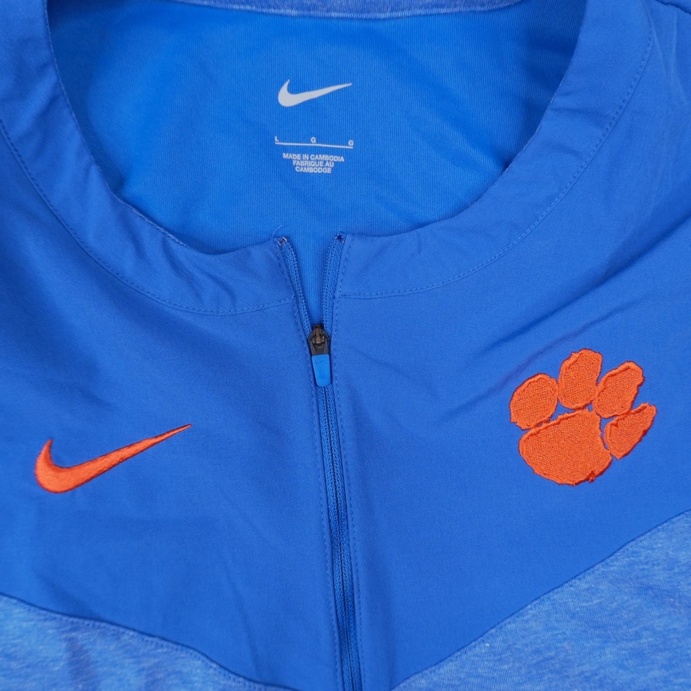 Nike Clemson Tigers 1/4 Zip Pullover Mens Large Blue Dri-FIT Training Top - Picture 2 of 10